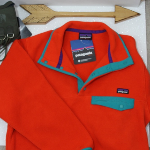 Patagonia Synchilla Snap-T Orange Turquoise Small - Picture 6 of 6